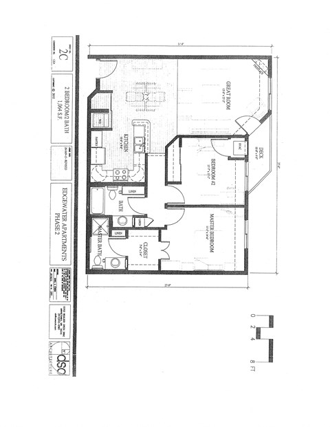 Floor plan for 2 beds, 2 baths, 1100 sqft